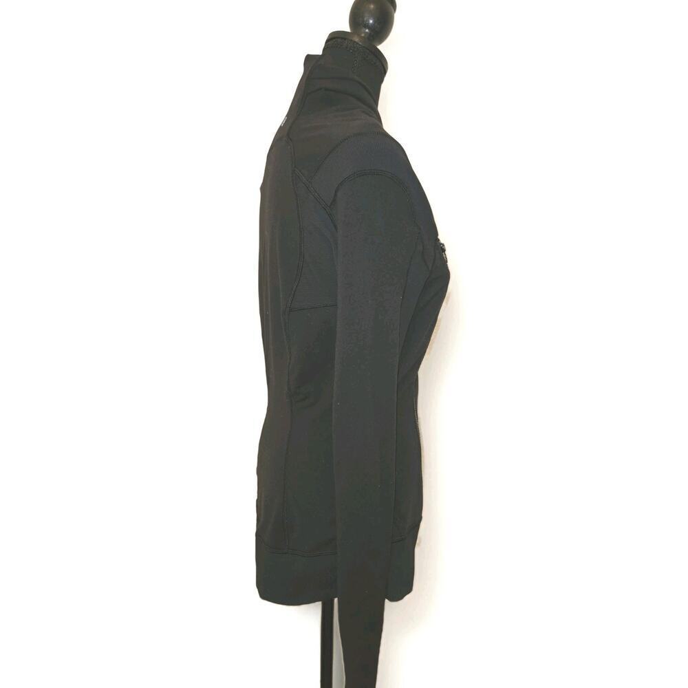 Lululemon Bhakti Yoga Wrap Jacket Size 8 Black Grey Stripe Zip Wrap Asymmetrical - Picture 4 of 11